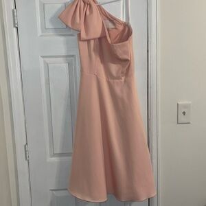 Blush/Light Pink One Shoulder Bow Dress - Gal Meets Glam Size 10